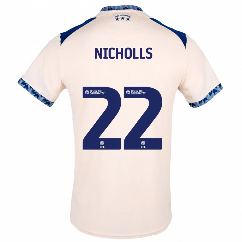 Danxen Herren Lee Nicholls #22 Creme Marine Auswärtstrikot Trikot 2025/26 T-Shirt