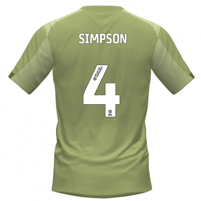 Danxen Herren Jack Simpson #4 Salbei Champagner Auswärtstrikot Trikot 2025/26 T-Shirt