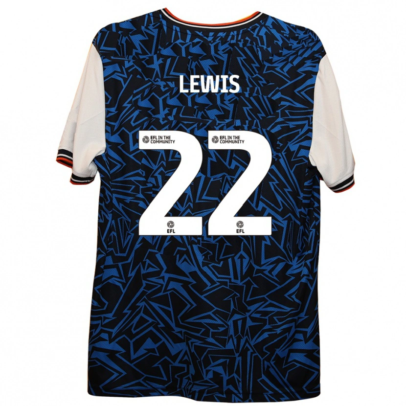 Danxen Herren Shanice Lewis #22 Blau Schwarz Weiß Auswärtstrikot Trikot 2025/26 T-Shirt