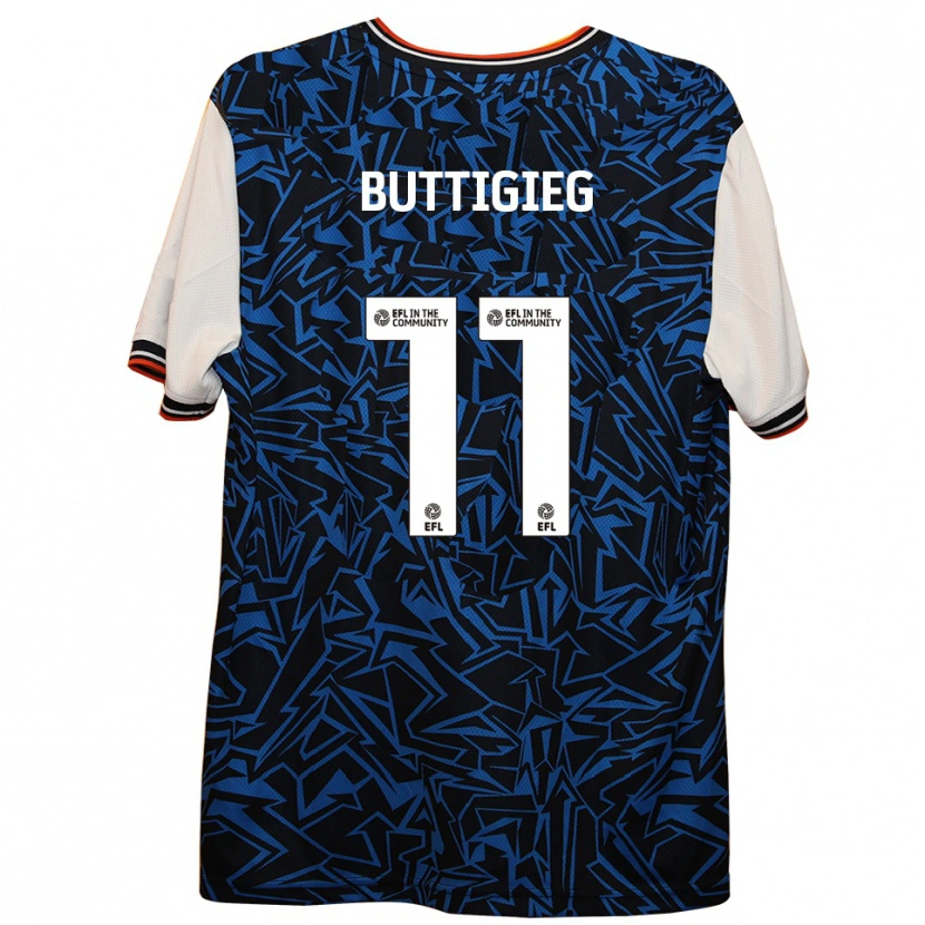 Danxen Herren Fiona Buttigieg #11 Blau Schwarz Weiß Auswärtstrikot Trikot 2025/26 T-Shirt