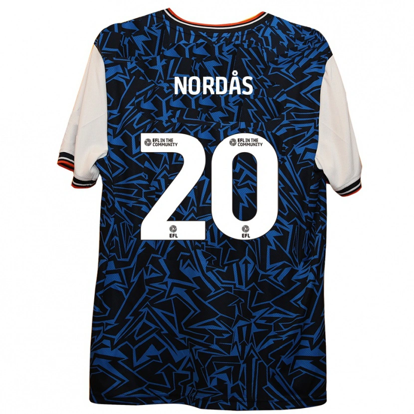 Danxen Herren Lasse Nordås #20 Blau Schwarz Weiß Auswärtstrikot Trikot 2025/26 T-Shirt