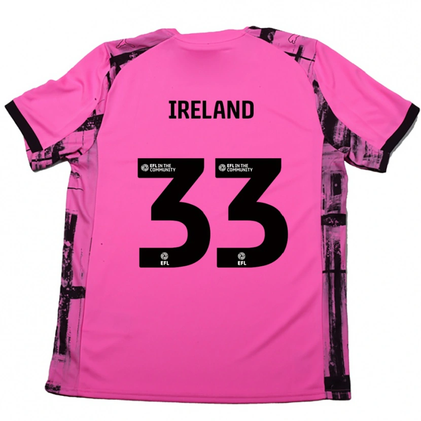 Danxen Herren Matthew Ireland #33 Rosenrot Schwarz Auswärtstrikot Trikot 2025/26 T-Shirt