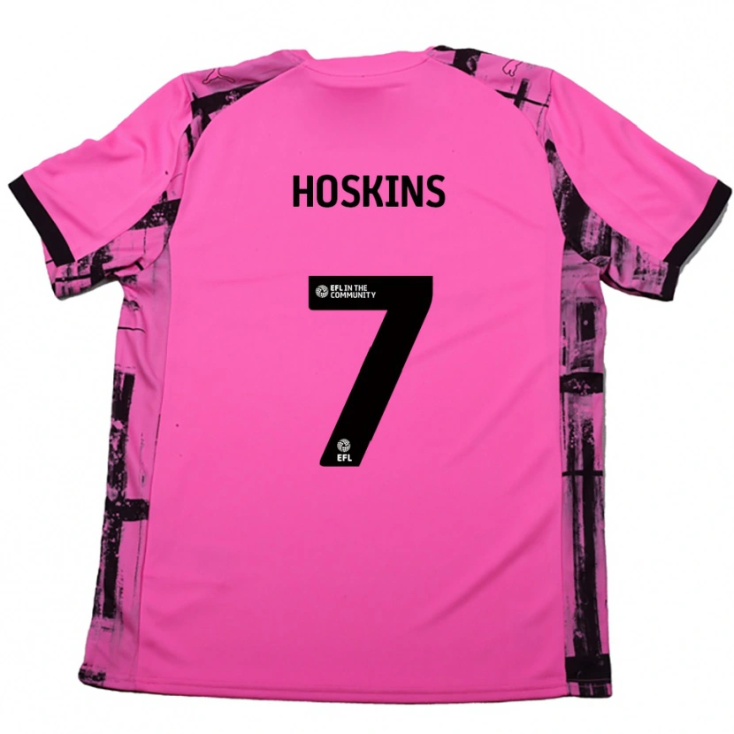 Danxen Herren Sam Hoskins #7 Rosenrot Schwarz Auswärtstrikot Trikot 2025/26 T-Shirt