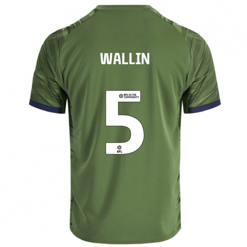 Danxen Herren Oscar Wallin #5 Grün Weiß Auswärtstrikot Trikot 2025/26 T-Shirt