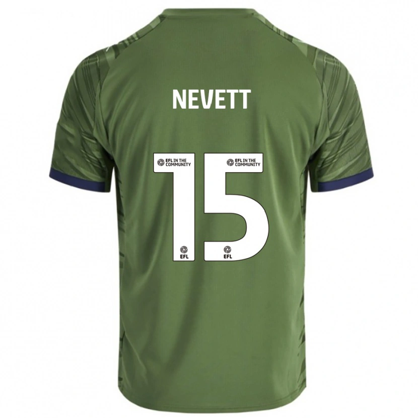 Danxen Herren George Nevett #15 Grün Weiß Auswärtstrikot Trikot 2025/26 T-Shirt