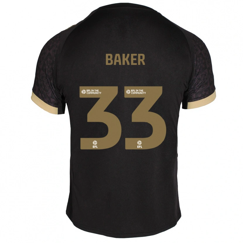 Danxen Herren Zak Baker #33 Schwarz Gold Auswärtstrikot Trikot 2025/26 T-Shirt