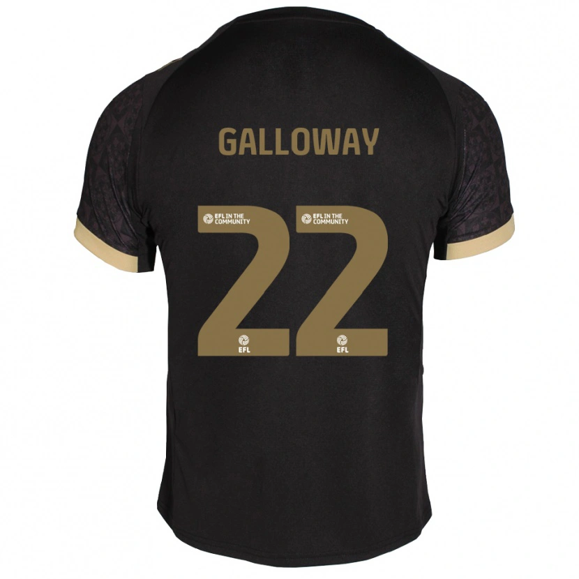 Danxen Herren Brendan Galloway #22 Schwarz Gold Auswärtstrikot Trikot 2025/26 T-Shirt