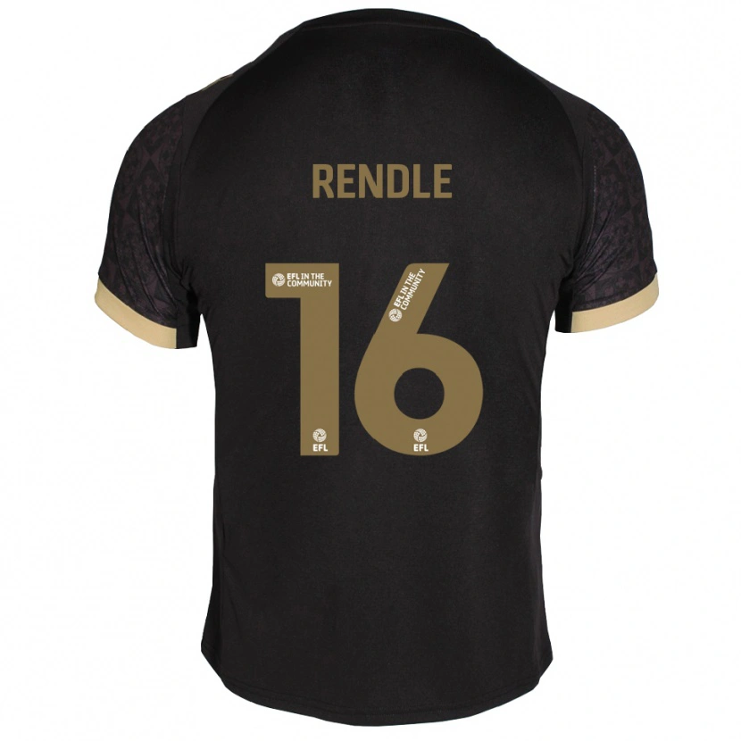 Danxen Herren Jared Rendle #16 Schwarz Gold Auswärtstrikot Trikot 2025/26 T-Shirt