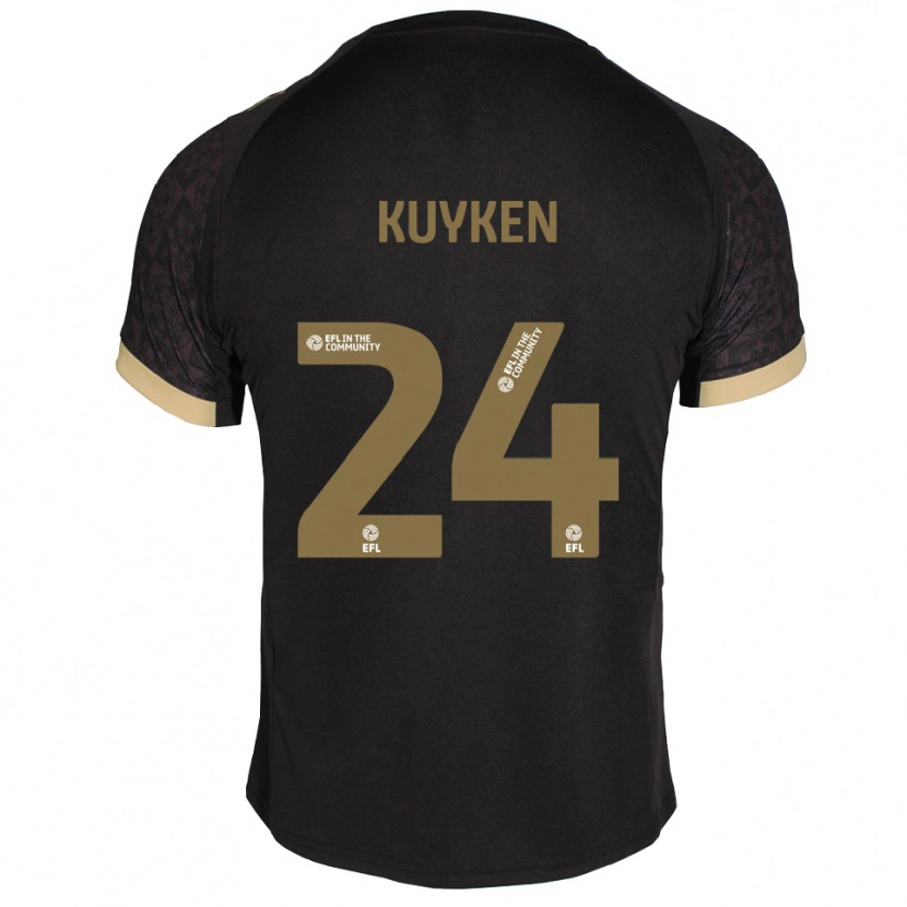 Danxen Herren Ava Kuyken #24 Schwarz Gold Auswärtstrikot Trikot 2025/26 T-Shirt