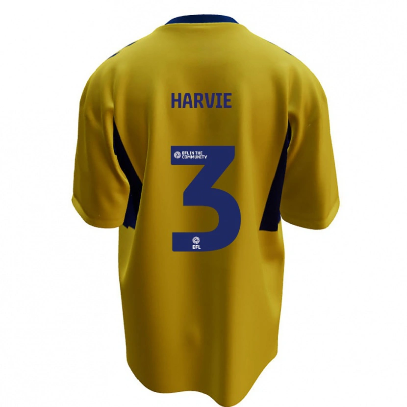 Danxen Herren Daniel Harvie #3 Gelb Blau Auswärtstrikot Trikot 2025/26 T-Shirt