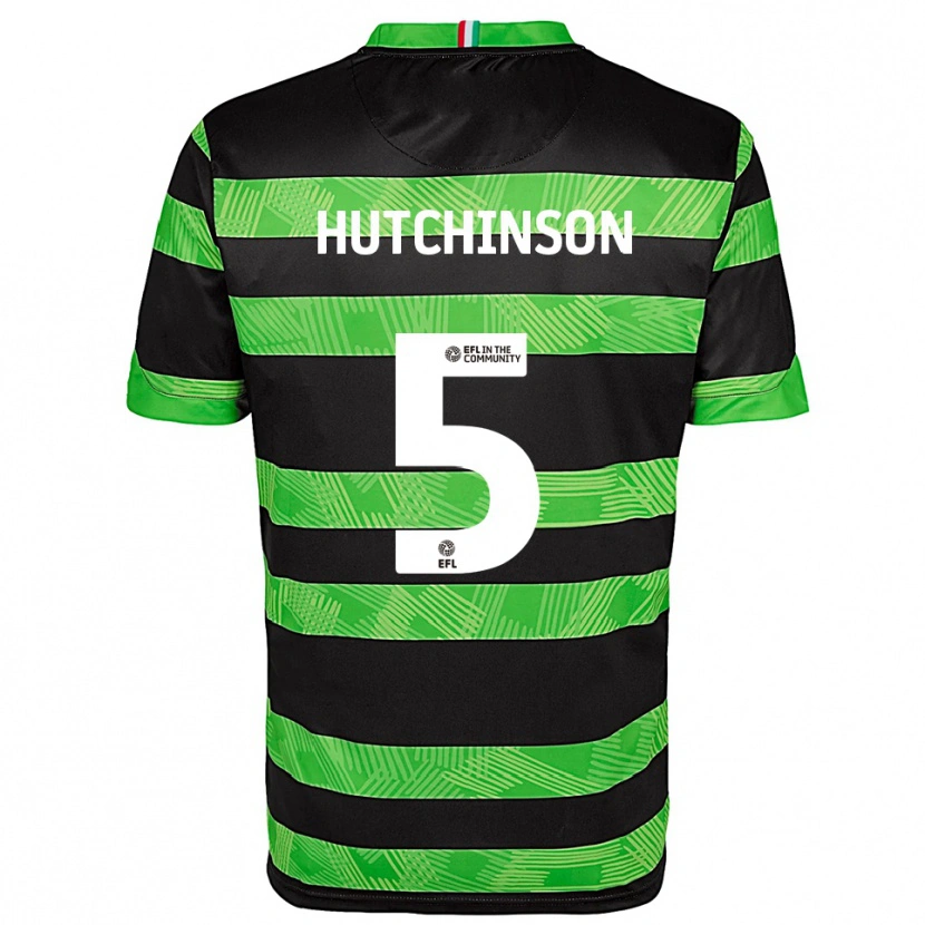 Danxen Herren Sam Hutchinson #5 Schwarz Grün Auswärtstrikot Trikot 2025/26 T-Shirt