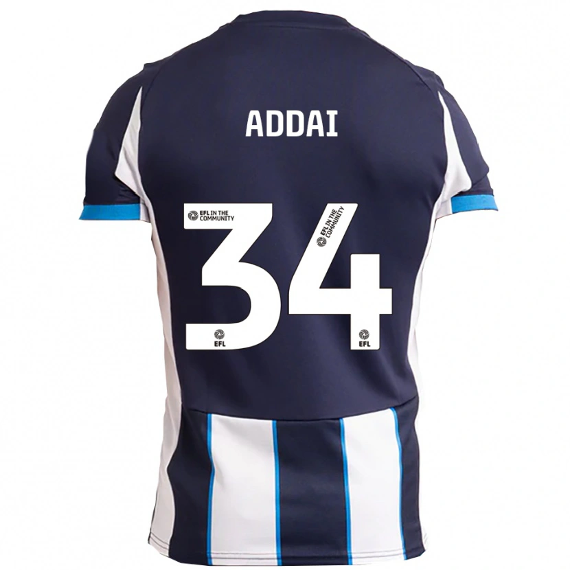 Danxen Herren Corey Addai #34 Weiß Marine Auswärtstrikot Trikot 2025/26 T-Shirt