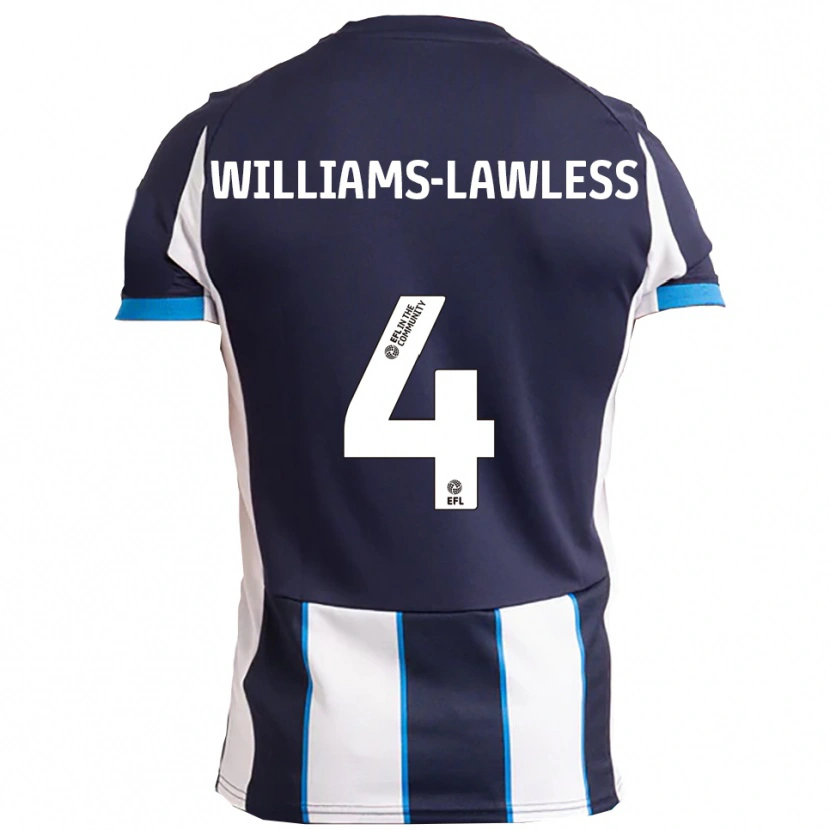 Danxen Herren John Williams-Lawless #4 Weiß Marine Auswärtstrikot Trikot 2025/26 T-Shirt