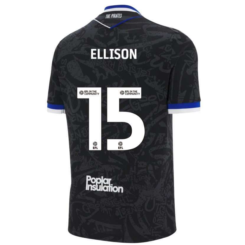 Danxen Herren Dan Ellison #15 Schwarz Weiß Auswärtstrikot Trikot 2025/26 T-Shirt