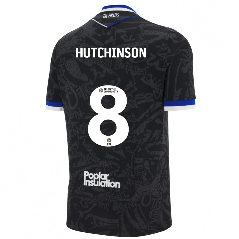 Danxen Herren Isaac Hutchinson #8 Schwarz Weiß Auswärtstrikot Trikot 2025/26 T-Shirt