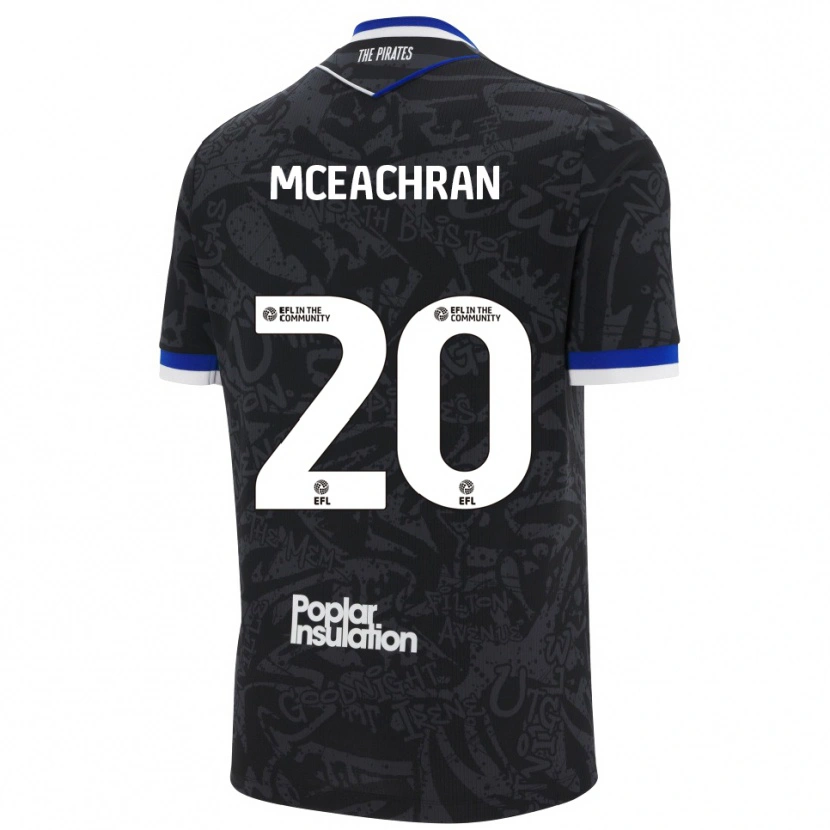 Danxen Herren Josh Mceachran #20 Schwarz Weiß Auswärtstrikot Trikot 2025/26 T-Shirt