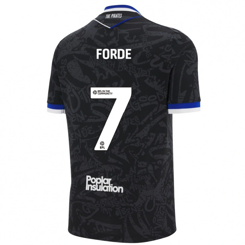 Danxen Herren Shaqai Forde #7 Schwarz Weiß Auswärtstrikot Trikot 2025/26 T-Shirt