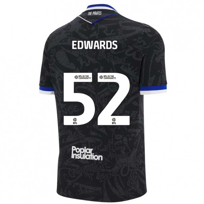 Danxen Herren Max Edwards #52 Schwarz Weiß Auswärtstrikot Trikot 2025/26 T-Shirt