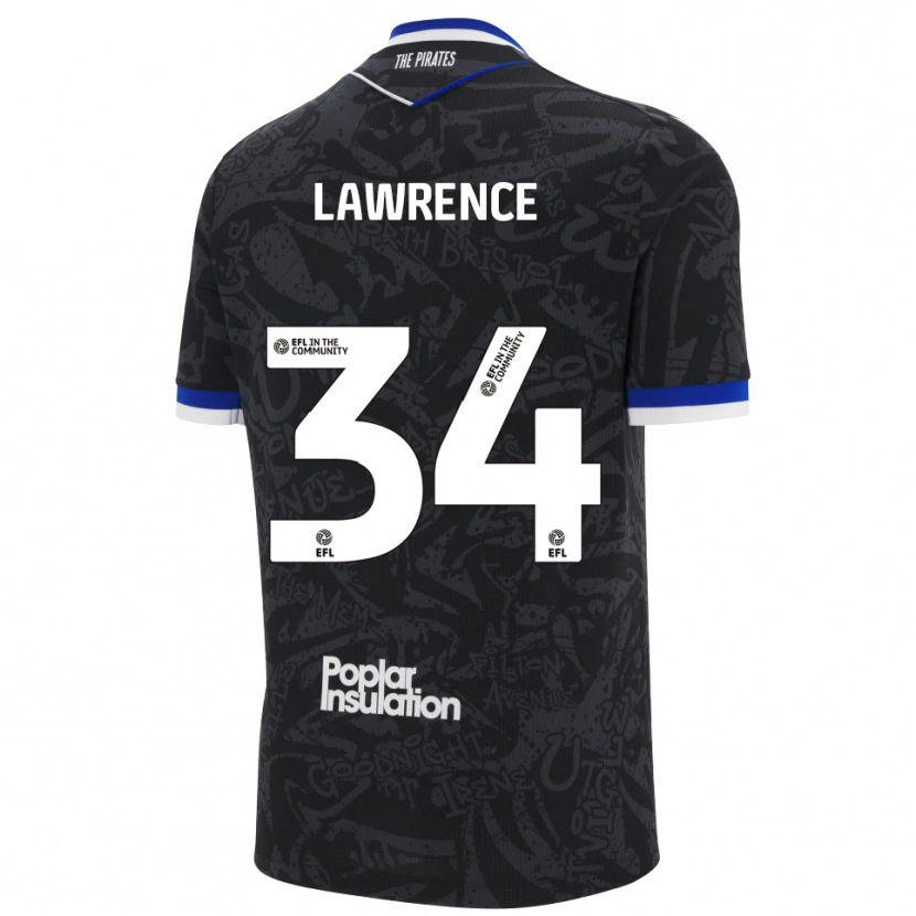 Danxen Herren Jerry Lawrence #34 Schwarz Weiß Auswärtstrikot Trikot 2025/26 T-Shirt