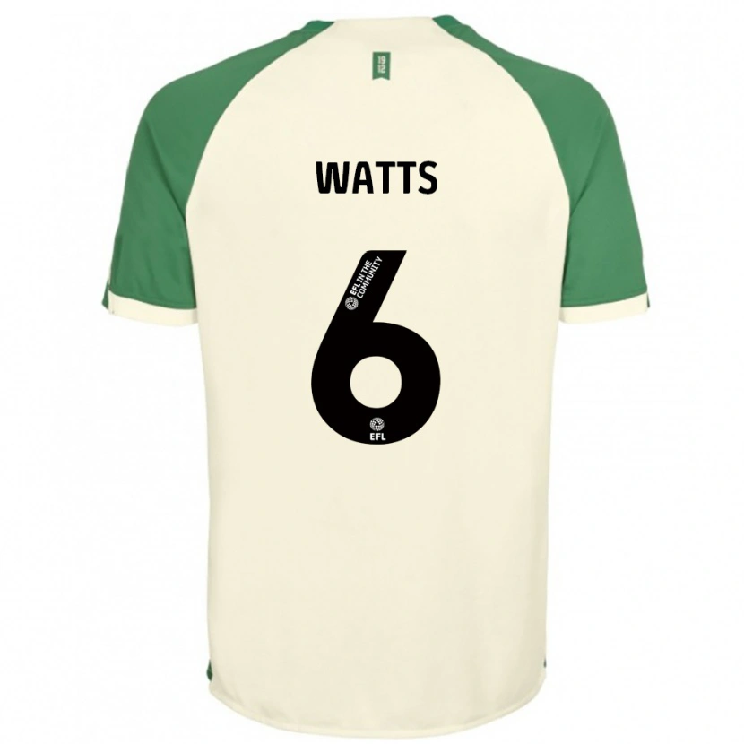 Danxen Herren Kell Watts #6 Cremeweiß Grün Auswärtstrikot Trikot 2025/26 T-Shirt