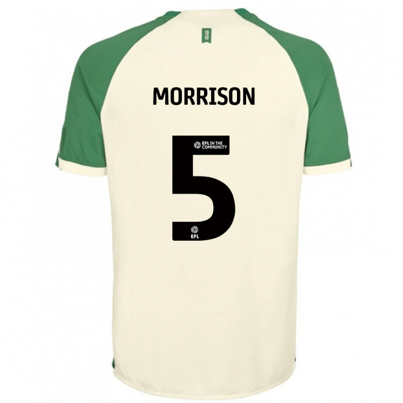 Danxen Herren Michael Morrison #5 Cremeweiß Grün Auswärtstrikot Trikot 2025/26 T-Shirt