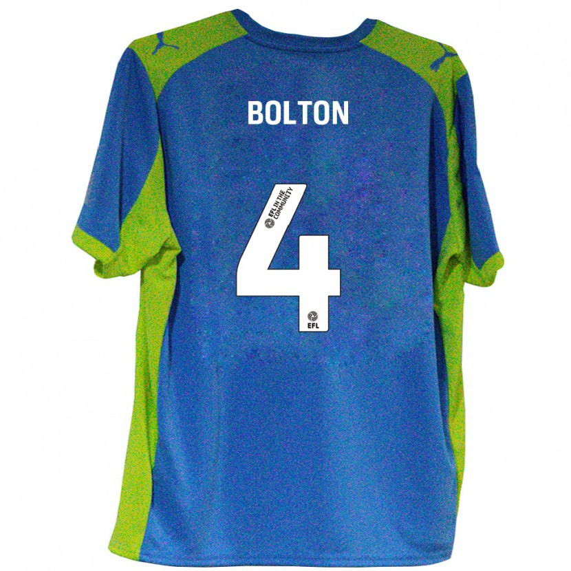 Danxen Herren James Bolton #4 Himmelblau Gelb Auswärtstrikot Trikot 2025/26 T-Shirt
