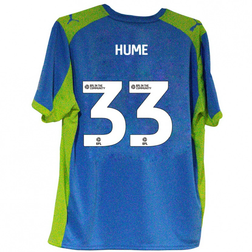 Danxen Herren Denver Hume #33 Himmelblau Gelb Auswärtstrikot Trikot 2025/26 T-Shirt