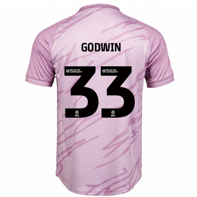Danxen Herren Isaac Godwin #33 Pink Schwarz Auswärtstrikot Trikot 2025/26 T-Shirt