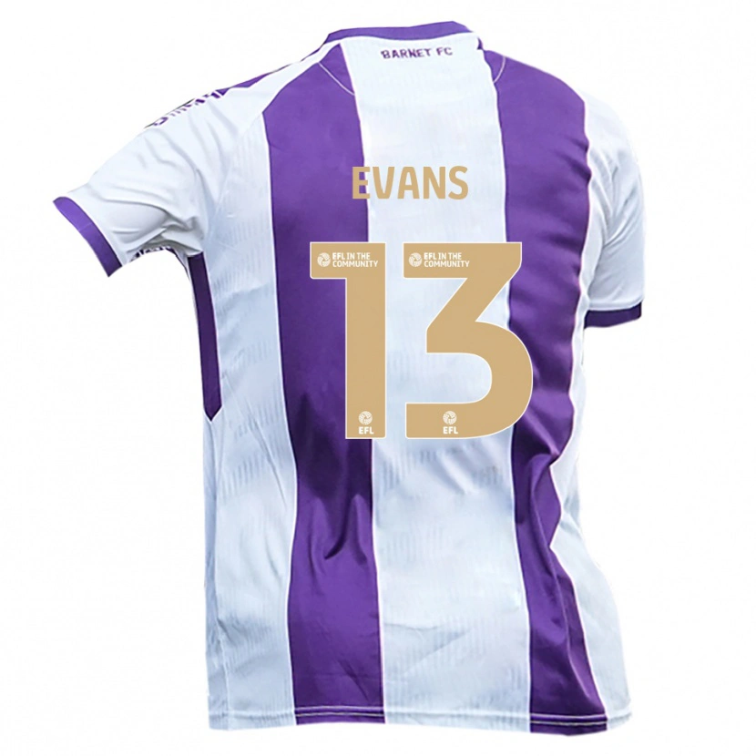 Danxen Herren Owen Evans #13 Weiß Lila Auswärtstrikot Trikot 2025/26 T-Shirt