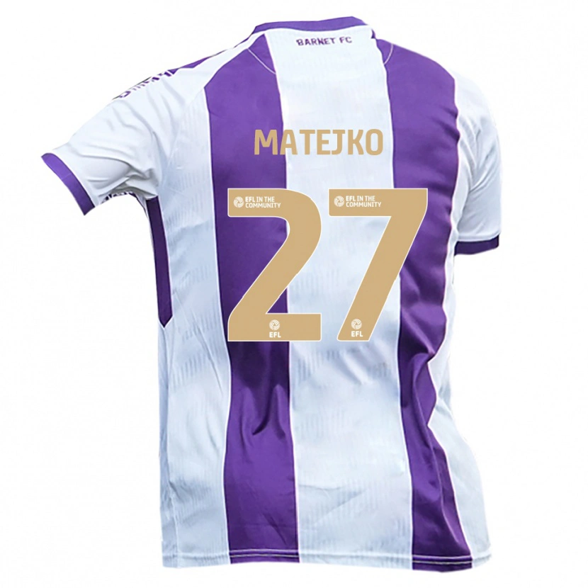 Danxen Herren Patrick Matejko #27 Weiß Lila Auswärtstrikot Trikot 2025/26 T-Shirt