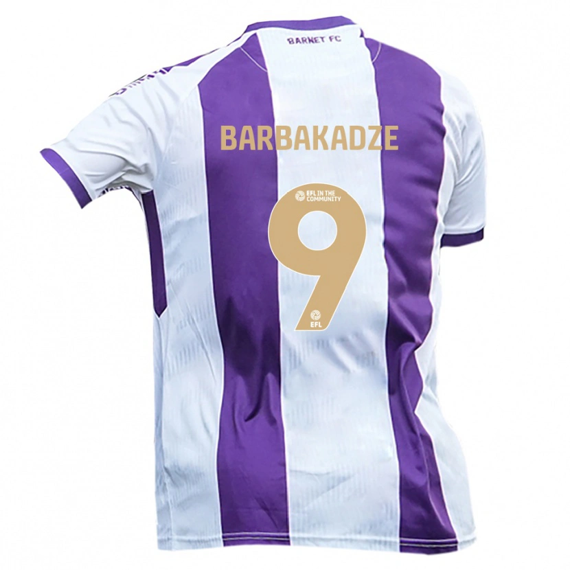 Danxen Herren David Barbakadze #9 Weiß Lila Auswärtstrikot Trikot 2025/26 T-Shirt