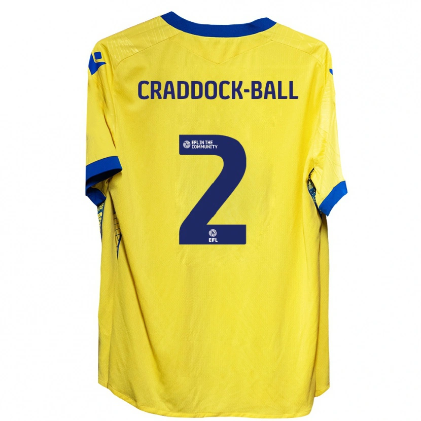 Danxen Herren Jac Craddock-Ball #2 Gelb Blau Auswärtstrikot Trikot 2025/26 T-Shirt