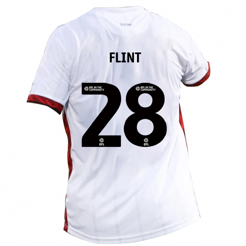 Danxen Herren Josh Flint #28 Weiß Rot Schwarz Auswärtstrikot Trikot 2025/26 T-Shirt