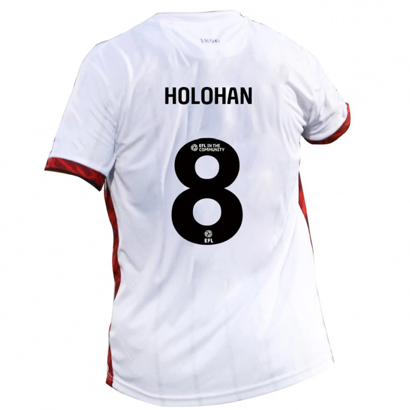 Danxen Herren Gavan Holohan #8 Weiß Rot Schwarz Auswärtstrikot Trikot 2025/26 T-Shirt