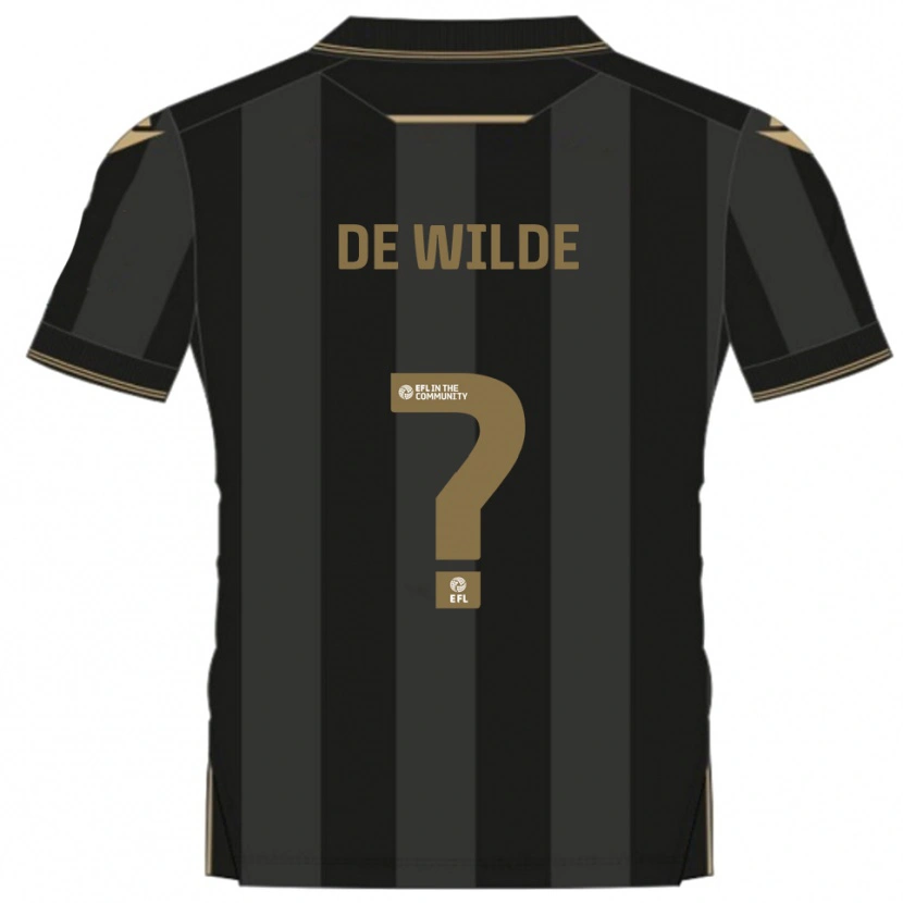 Danxen Herren William De Wilde #0 Schwarz Gold Auswärtstrikot Trikot 2025/26 T-Shirt