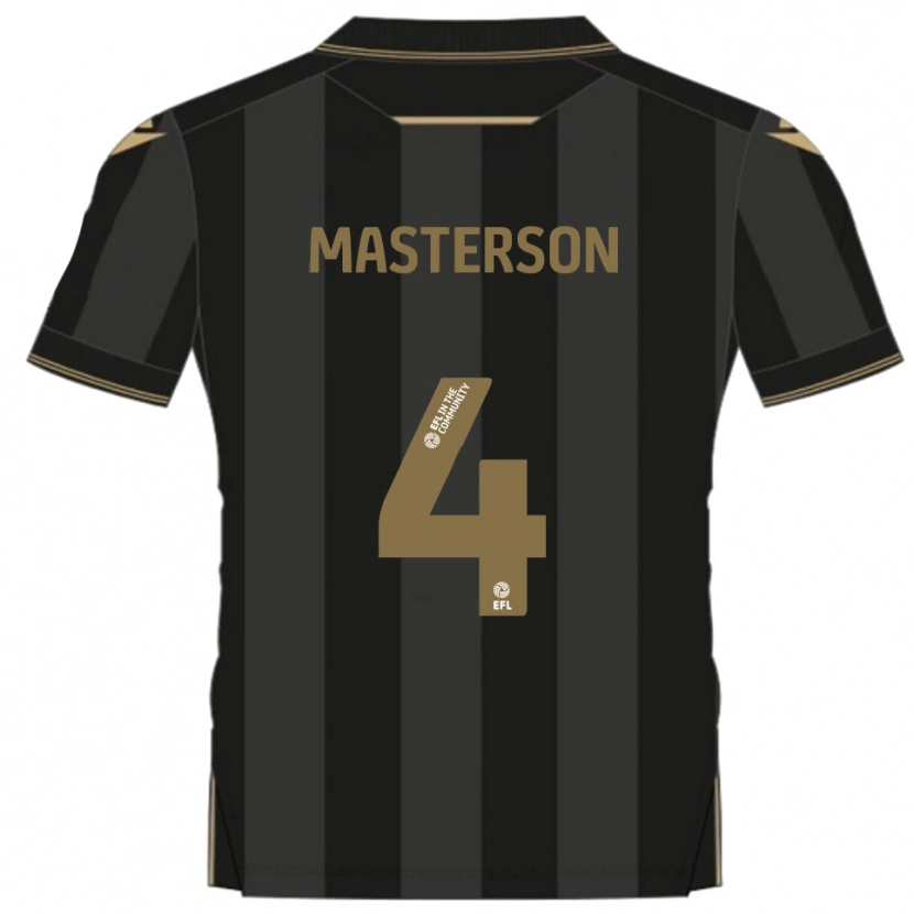 Danxen Herren Conor Masterson #4 Schwarz Gold Auswärtstrikot Trikot 2025/26 T-Shirt