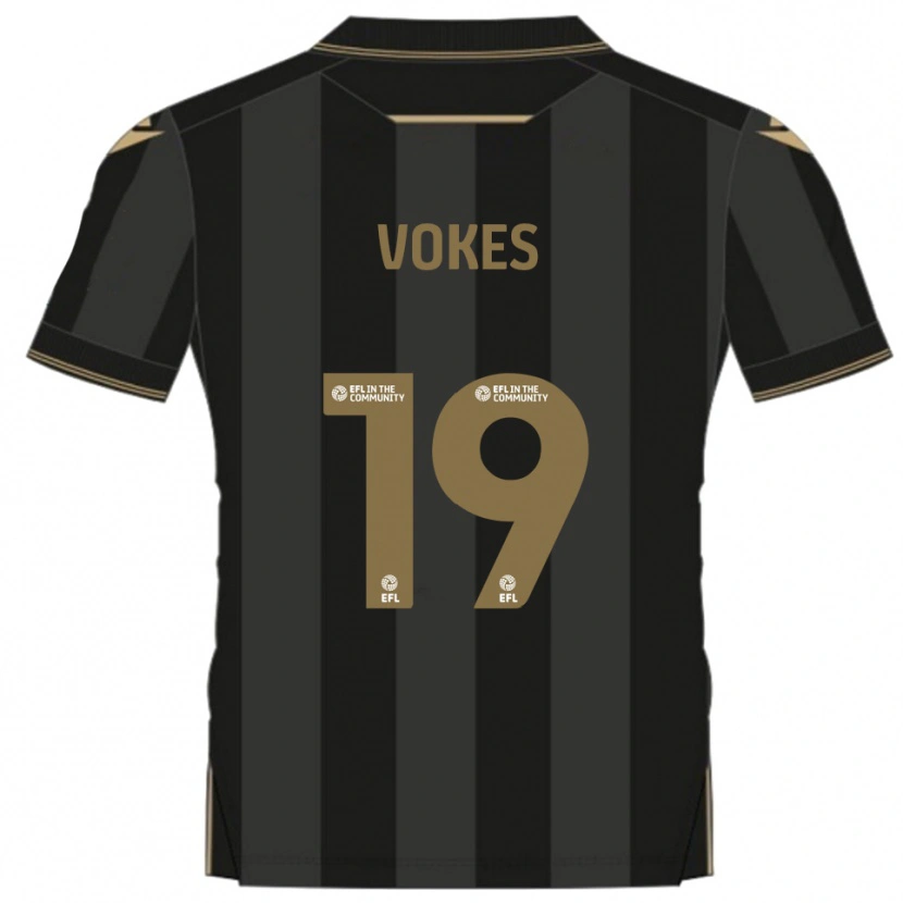 Danxen Herren Sam Vokes #19 Schwarz Gold Auswärtstrikot Trikot 2025/26 T-Shirt