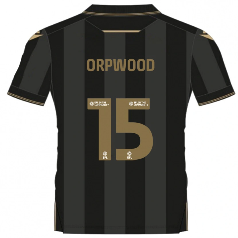 Danxen Herren Jo Orpwood #15 Schwarz Gold Auswärtstrikot Trikot 2025/26 T-Shirt