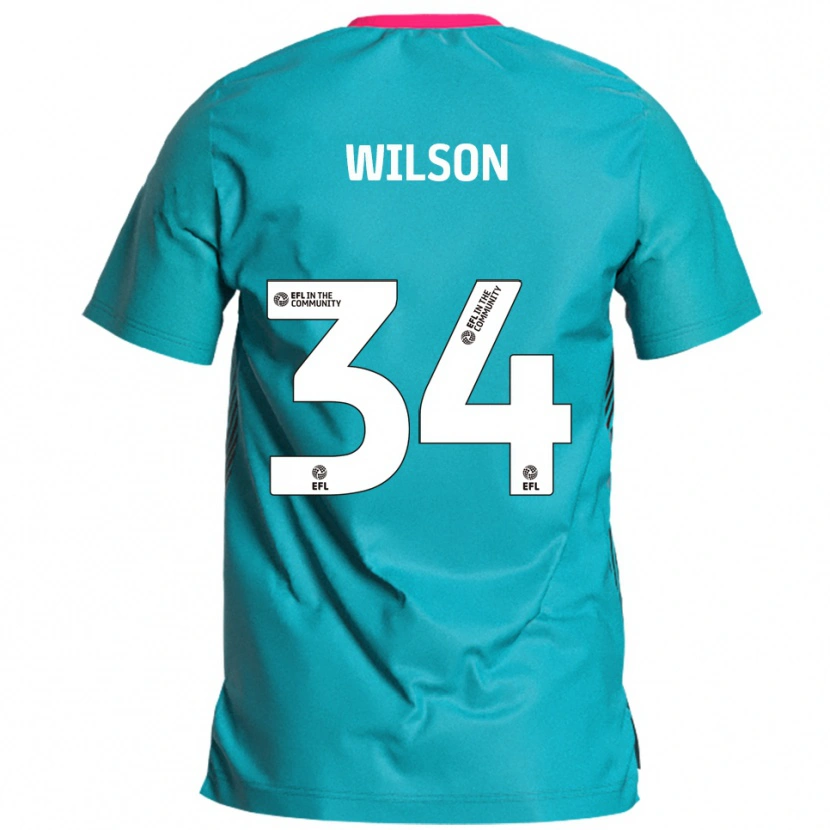 Danxen Herren Robbie Wilson #34 Himmelblau Pink Auswärtstrikot Trikot 2025/26 T-Shirt
