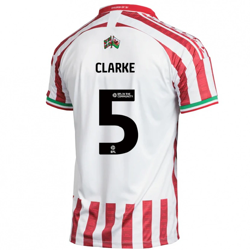 Danxen Herren James Clarke #5 Rot Weiß Auswärtstrikot Trikot 2025/26 T-Shirt