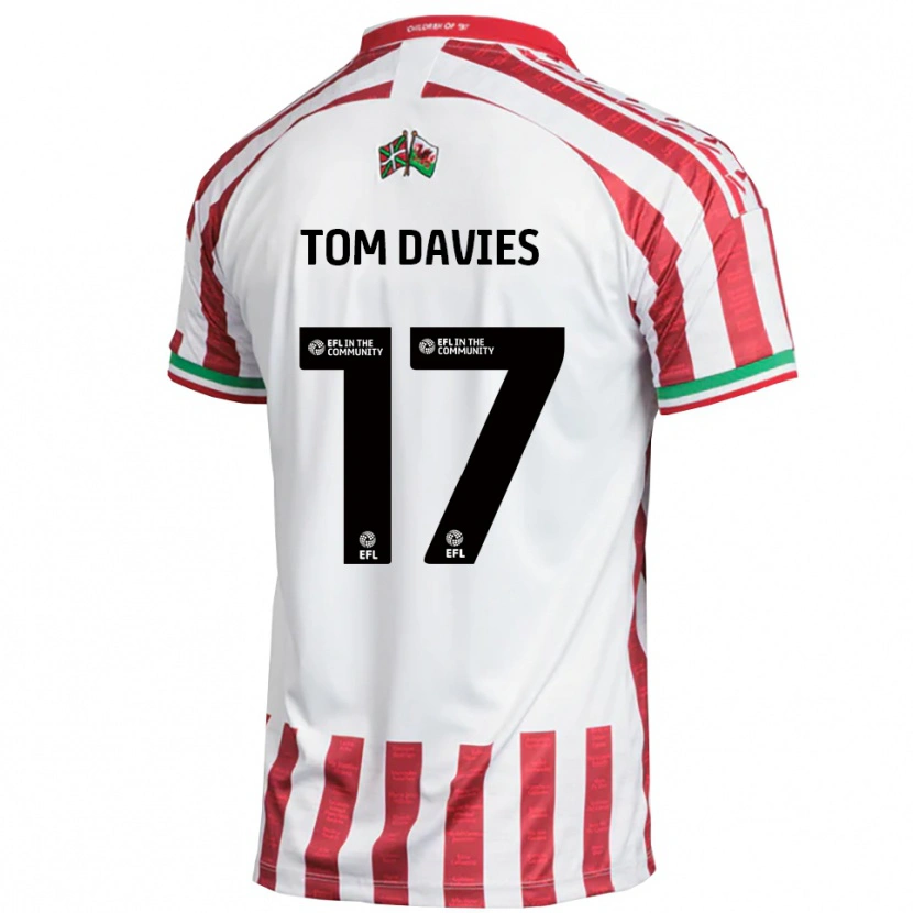 Danxen Herren Tom Davies #17 Rot Weiß Auswärtstrikot Trikot 2025/26 T-Shirt