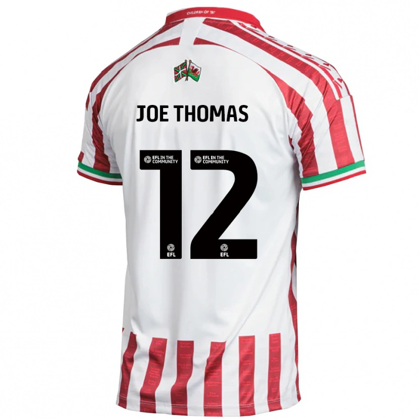 Danxen Herren Joe Thomas #12 Rot Weiß Auswärtstrikot Trikot 2025/26 T-Shirt