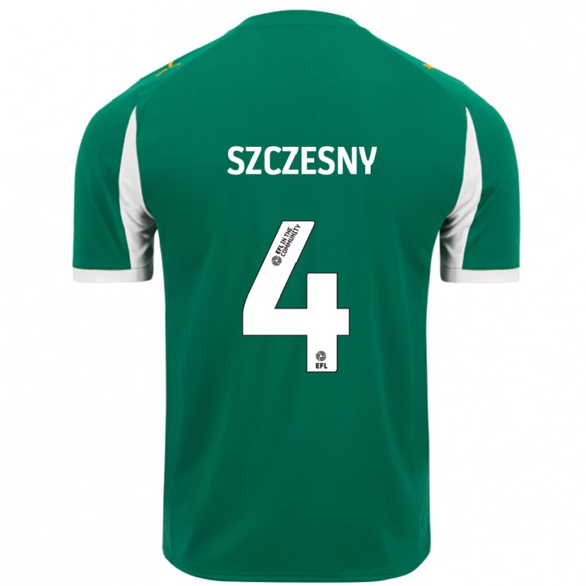 Danxen Herren Nikos Szczesny #4 Grün Weiß Auswärtstrikot Trikot 2025/26 T-Shirt