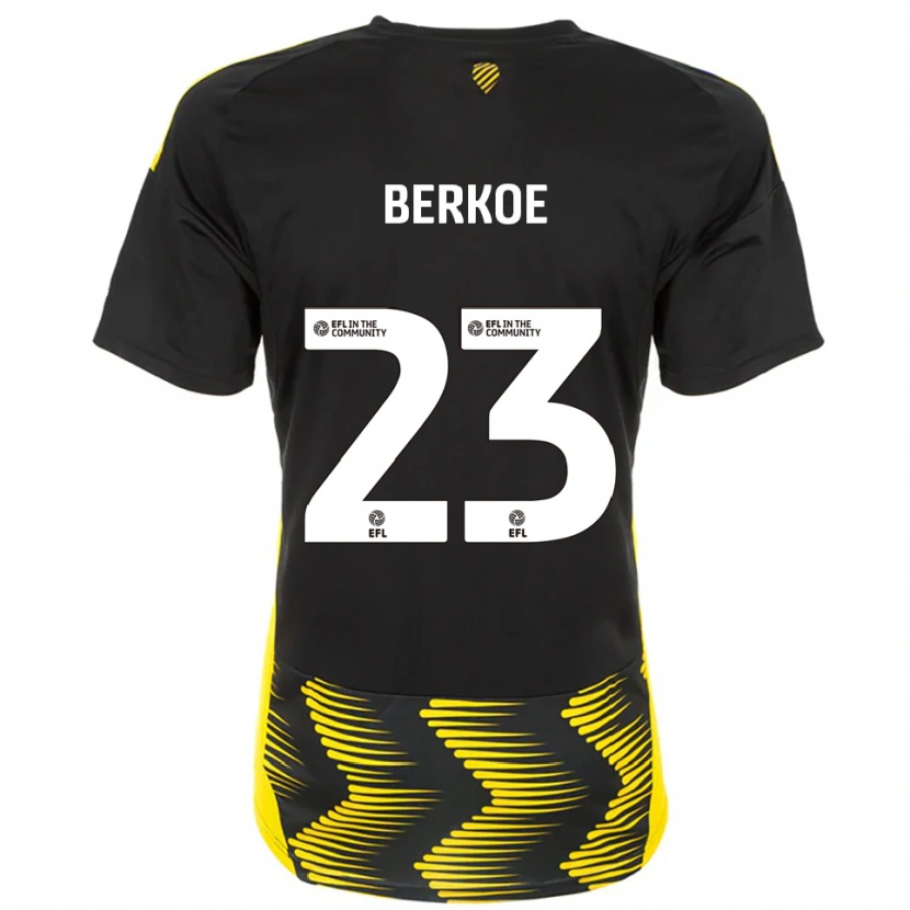Danxen Herren Kevin Berkoe #23 Schwarz Gelb Auswärtstrikot Trikot 2025/26 T-Shirt