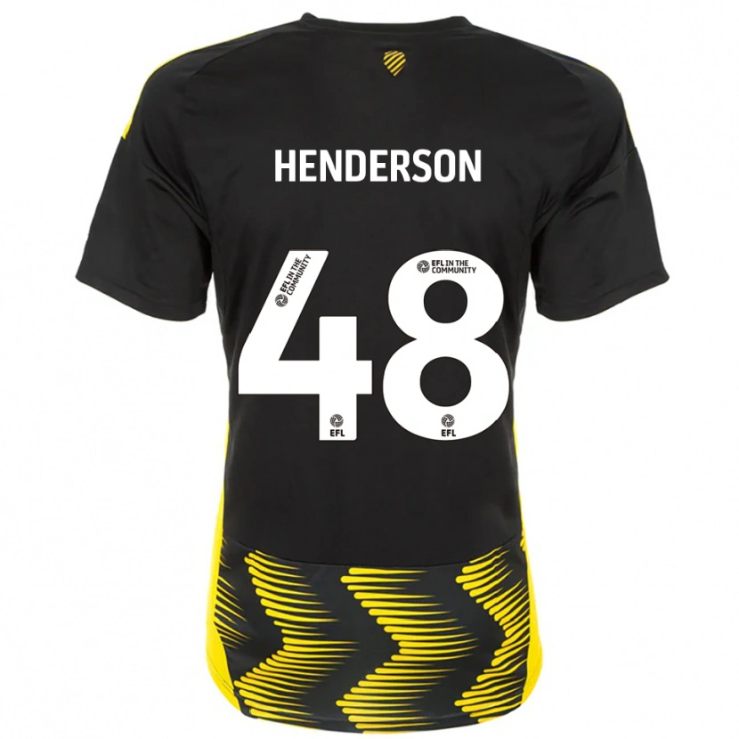 Danxen Herren Alfie Henderson #48 Schwarz Gelb Auswärtstrikot Trikot 2025/26 T-Shirt