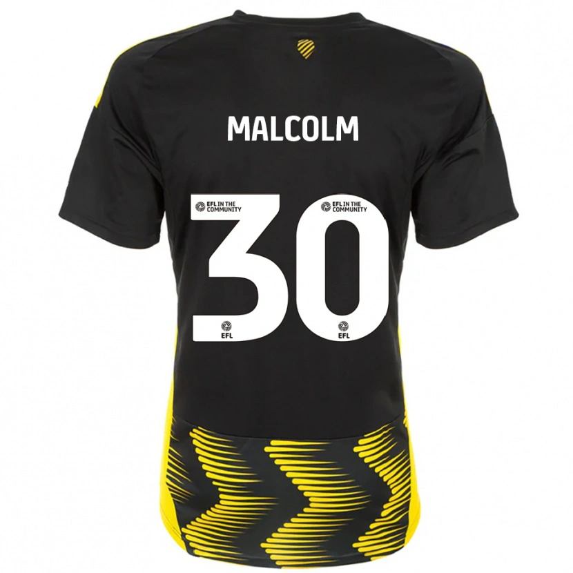 Danxen Herren Kyrell Malcolm #30 Schwarz Gelb Auswärtstrikot Trikot 2025/26 T-Shirt