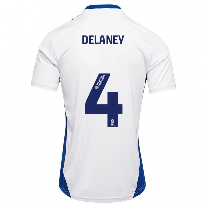 Danxen Herren Ryan Delaney #4 Weiß Blau Auswärtstrikot Trikot 2025/26 T-Shirt