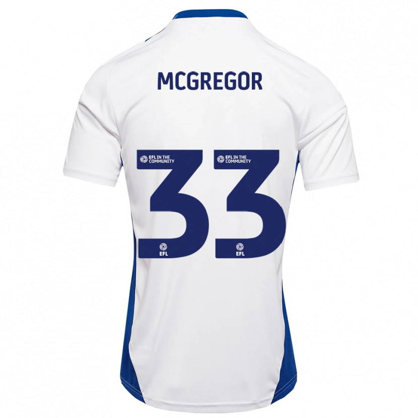 Danxen Herren Joel Mcgregor #33 Weiß Blau Auswärtstrikot Trikot 2025/26 T-Shirt