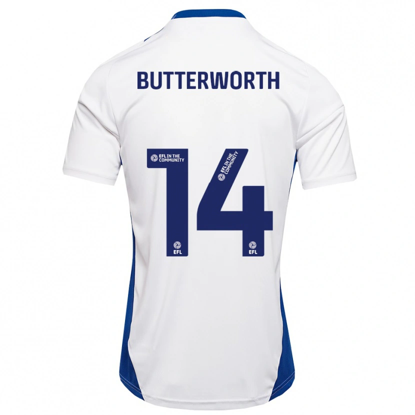 Danxen Herren Daniel Butterworth #14 Weiß Blau Auswärtstrikot Trikot 2025/26 T-Shirt