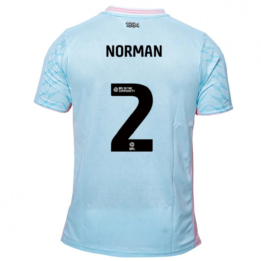 Danxen Herren Cameron Norman #2 Himmelblau Pink Auswärtstrikot Trikot 2025/26 T-Shirt
